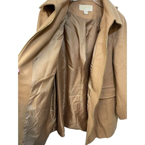 Michael Kors Women's Walker Coat Wool Zipper Camel Plus Size 1X - Picture 8 of 12